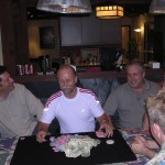 Richard hauls it in, while Michael Weber, Steve Forte, Jason England, and Gazzo look on.