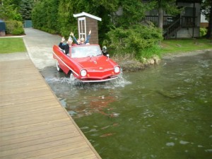 Amphi-Car Entering the Water